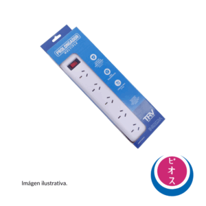 ZAPATILLA 5 TOMAS C/INTERRUPTOR 1.5M TRV BLANCA