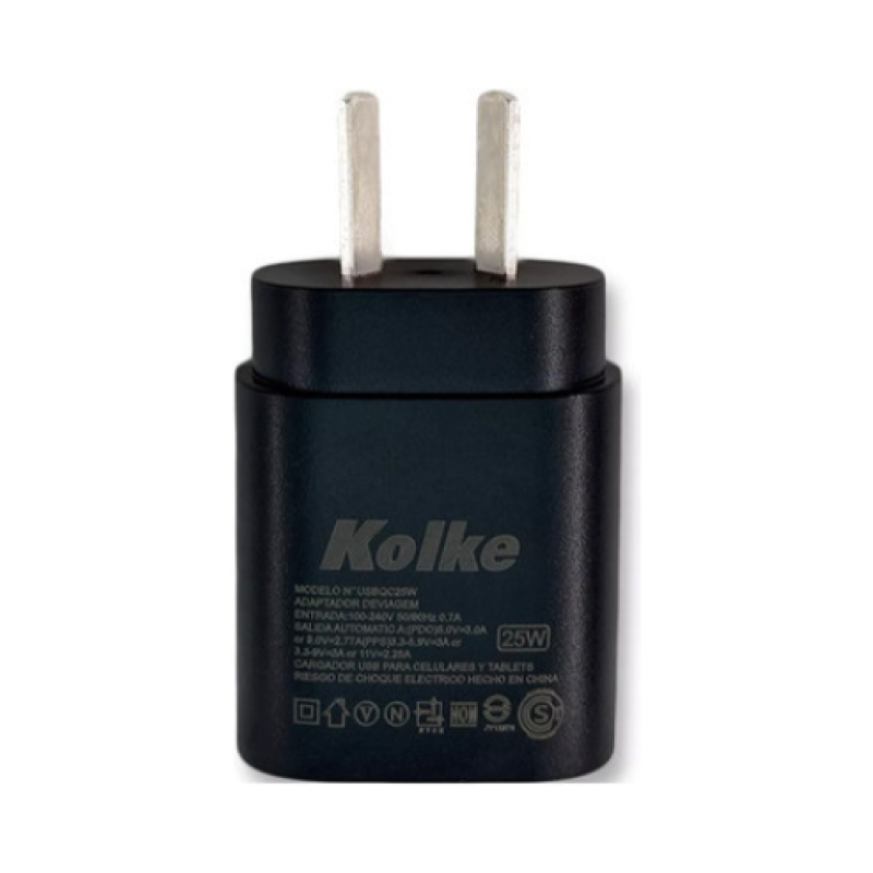 CARGADOR USB KOLKE 220V C/MIC USB 1.8M 5V-2A NEGRO