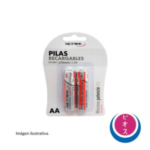 PILA RECARGABLE AA NETMAK X2 2700mAh 1.2v