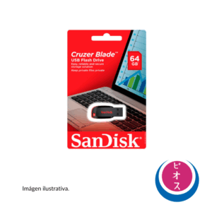 USB DATA TRAVEL 64 GB SANDISK 2.0 CRUZER BLADE NEG