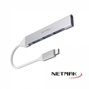 HUB TIPO C 4P USB NETMAK NM-HUC 2.0