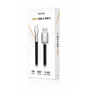 CABLE USB A USB TIPO C NETMAK NM-124 PUNTA GIRAT