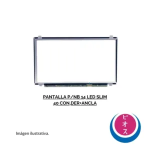PANTALLA P/NB 14 LED SLIM 40 CON,DER+ANCLA