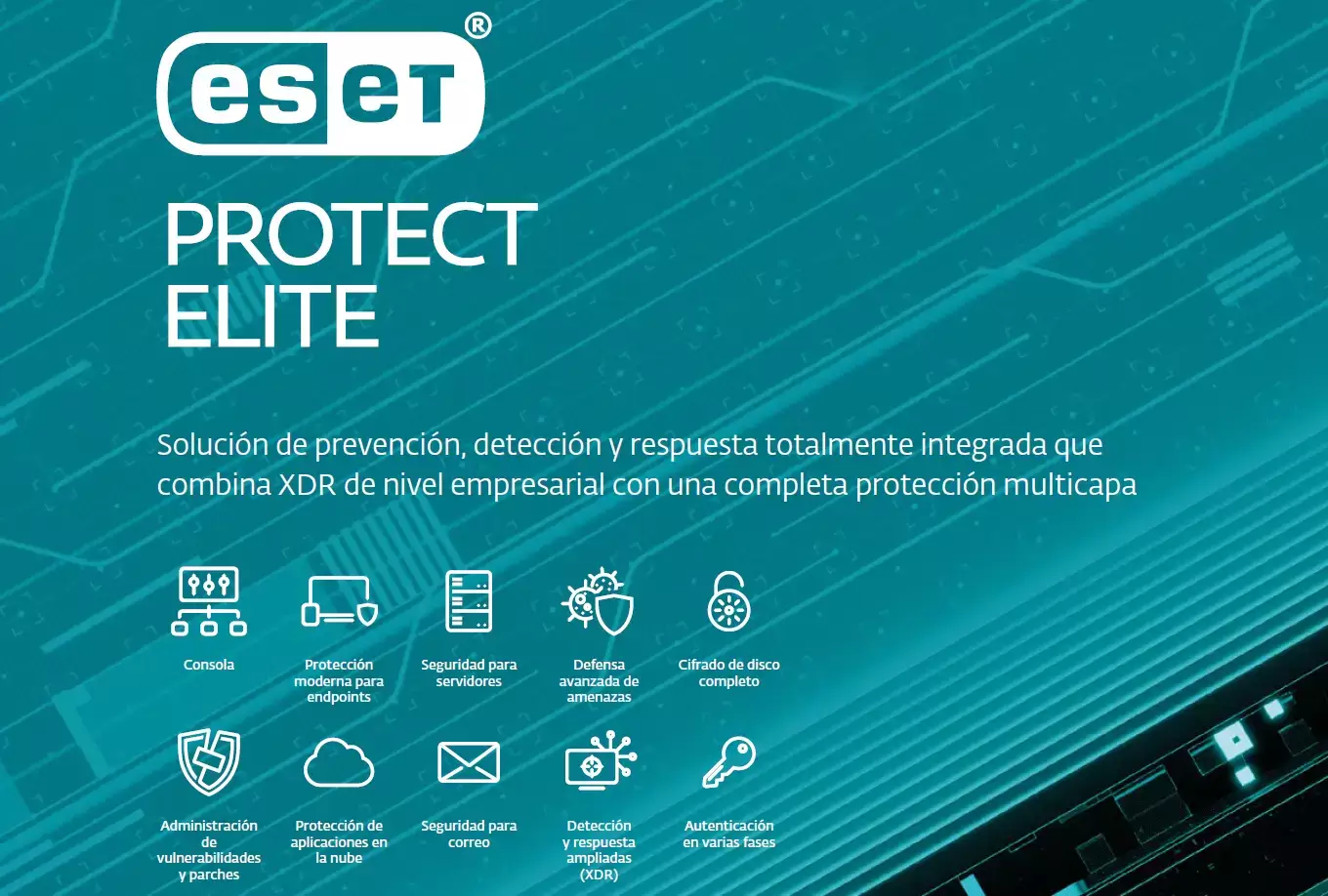 ESET solución de prevención, detección y respuesta totalmente integrada que combina XDR de nivel empresarial con una completa protección multicapa